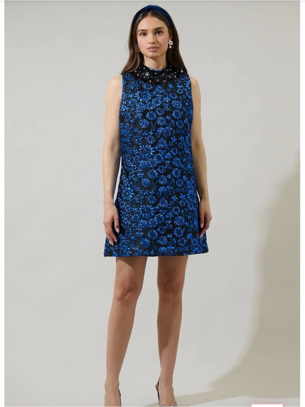 SugarLips Centralia Jaquard Floral Emla Sleeveless Mini Dress Size Large